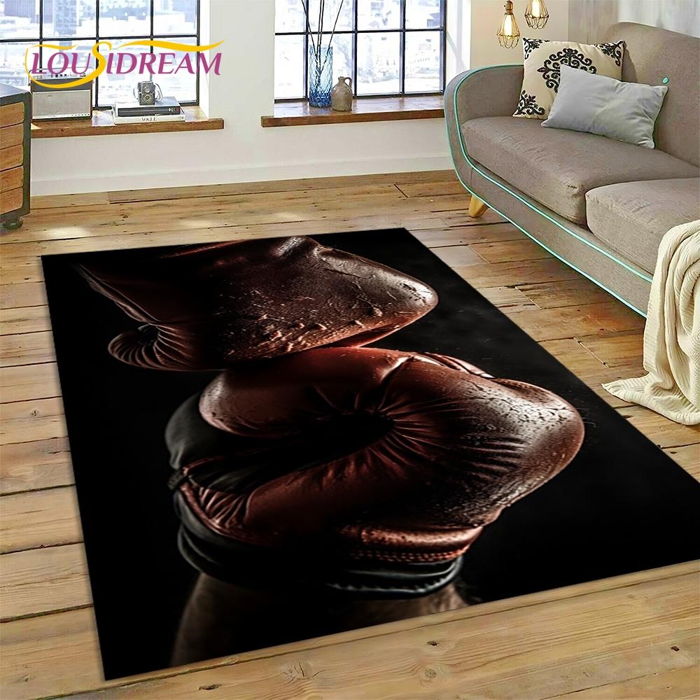 Boxing Gloves Boxer Fight Cartoon Rug Carpet for Living Room Bedroom Home Decor,Floor Mat Non-slip Decoration for Sofa Doormat