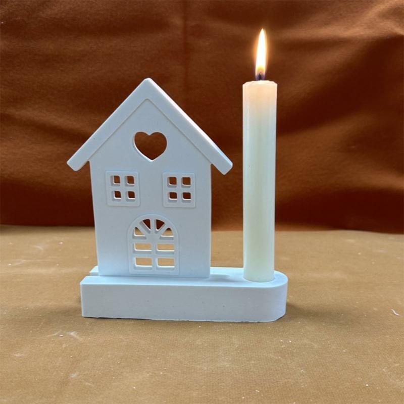 House Shape Candlestick Molds for DIY Candle Holder Gypsum Ornament