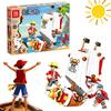 **Anime One Piece Thousand Sunny & Going Merry Micro Bricks Building Blocks Model Pirate Ship Assembly Figure Toy Set Decor Gift