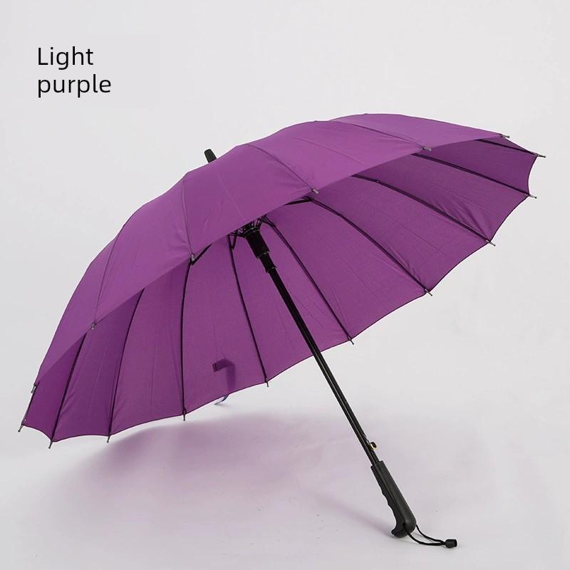 24-Rib Waterproof Umbrella with Curved Handle, Straight Pole, Impact-Resistant Fabric, Safety Umbrella, Automatic Promotional Umbrella, Rainbow