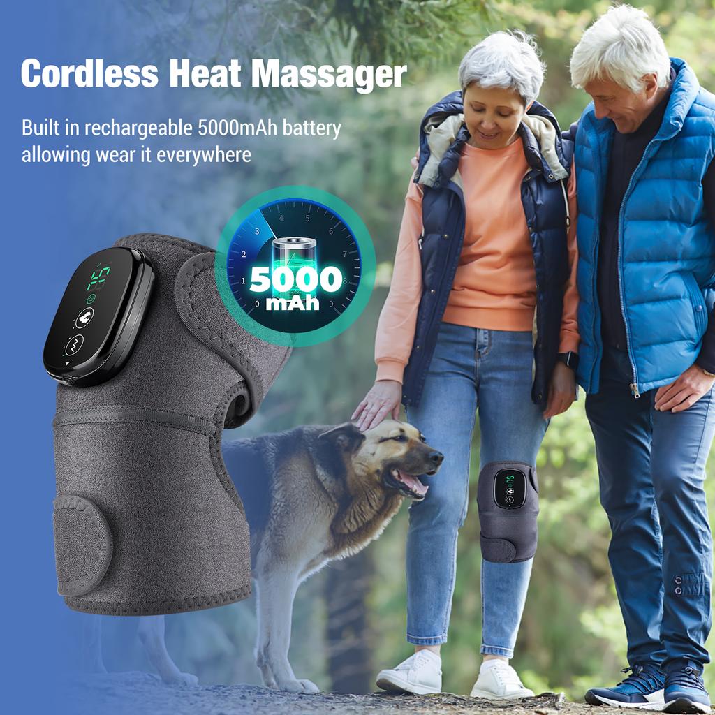 Eletric Heating Knee Massage Device Vibration Massage Knee Pads for Shoulder Elbow Hot Compress Leg Joint Blood Circulation