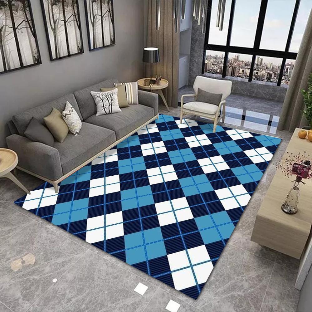 Modern Stylish Carpet With Geometric Line Heart Argyle Tulip Patterns Various Styles Washable Rug For Living Room Decoration