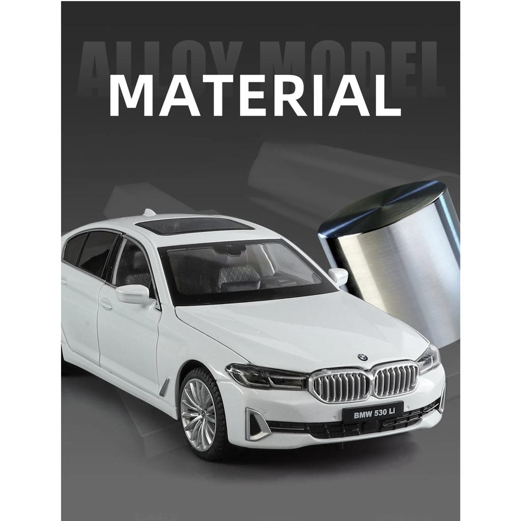 1/24 BMW 530LI Alloy Car Model Sound and Light Pull Back Children's Toy Collectibles Birthday Gift