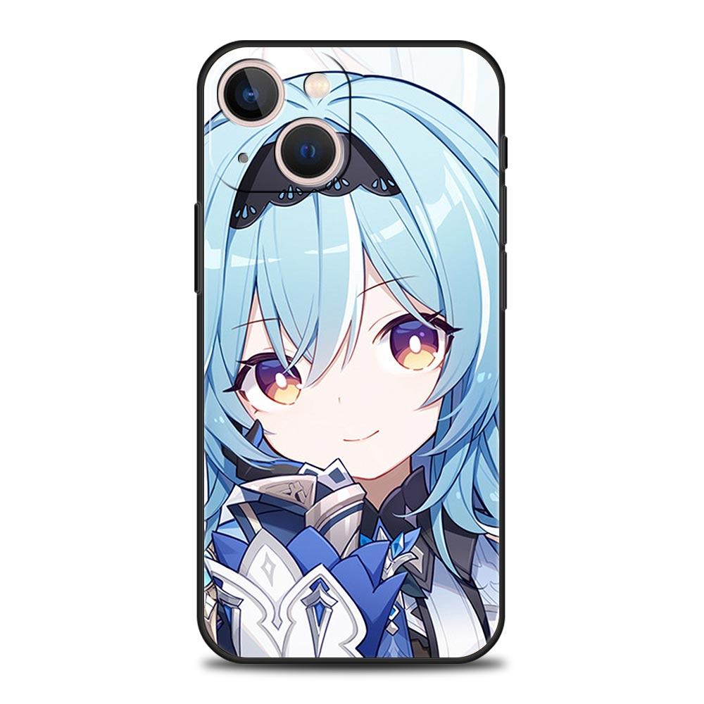 Genshin Impact Game Luxury Phone Case For iPhone 13 15 14 12 11 Pro MAX XR X SE XS 7 8 Plus Silicone Black Protection Cover