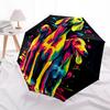 1 PC Automatic Folding Umbrella - Colorful Dogs Artwork Pattern, Portable & Foldable Design with 8 Ribs, Christmas Birthday Gifts