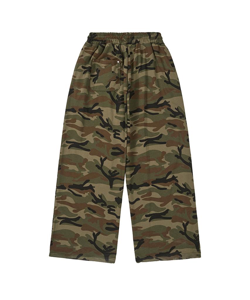 Aejeuyua Au Lettering Long Sweatpants Camo