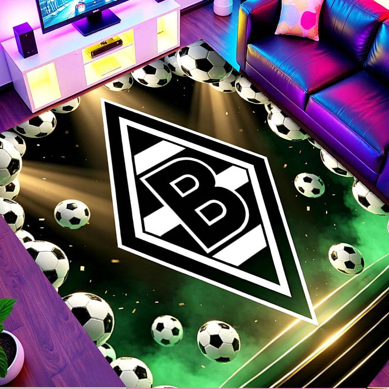 Borussia Mönchengladbach Druckteppich, Waschbarer Bodenläufer, Für Eingangsbereich Studentenwohnheim Waschküche Büro Arbeitszimmer, Heimdekoration Geburtstag Weihnachtsgeschenk
