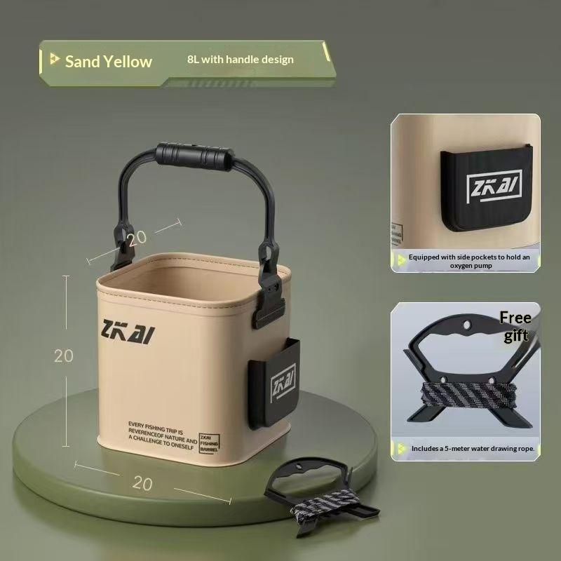 Durable 8L 13L Fishing Bucket with Ergonomic Handle Easy Outdoor Folding Design