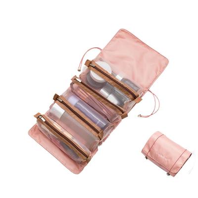 4 in 1 Tragbare Reise Kosmetiktasche für Frauen Abnehmbare Mesh Make-up Box Taschen Große Kapazität Toilettenartikel Aufbewahrung