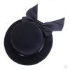 Ladies Party Fashionable Bowknot Charms Mini Top Hat Fascinator Burlesque Millinery Black with 2