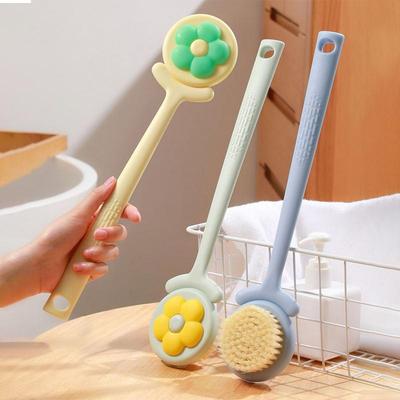 Soft Hair Shower Body Brush Long Handle Bathroom Wash Brush Bathing Massage Back Body Scrubbing Supplies Exfoliating Brush