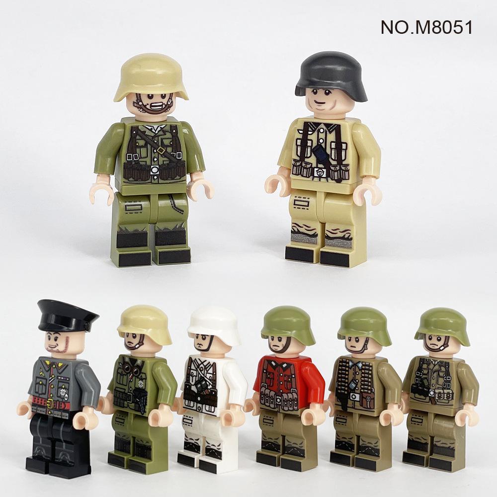MOC World War II British and French Soldier Character Building Block Toys