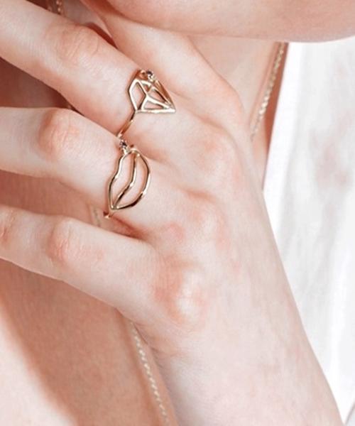 Bonbeau Lips Gold Ring 14K Gold Lip Ring (Type A)