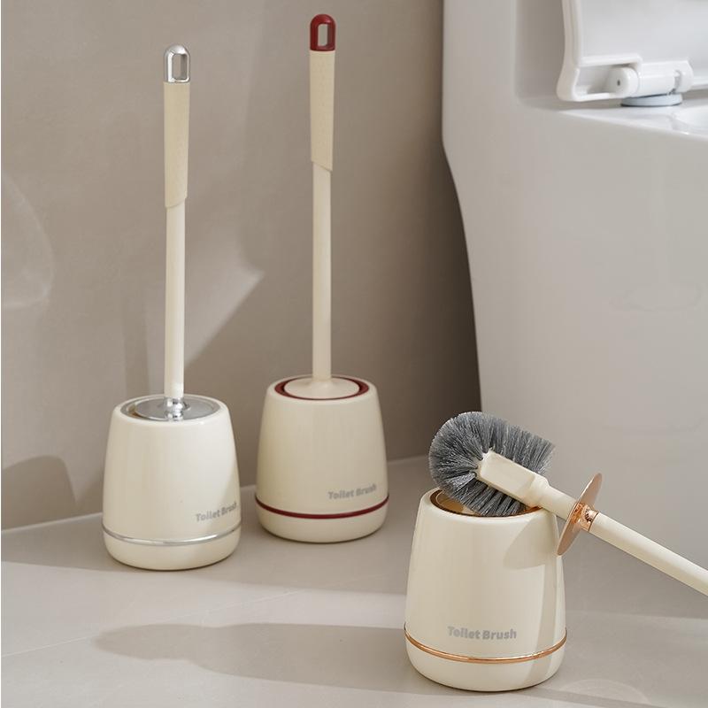 Toilet Brush with Base, Extended Handle, Round Brush Head, Cleaning Brush, No Punching, No Dead Ends, Cleaning Toilet, Toilet Cleaning Brush