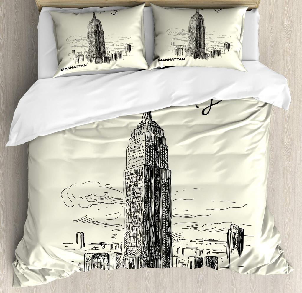 New York City Golden Arches Bridge 3D Print Bedding Set Cozy Duvet Cover King Queen Twin Single Size Birthday Gift Bedroom Decor