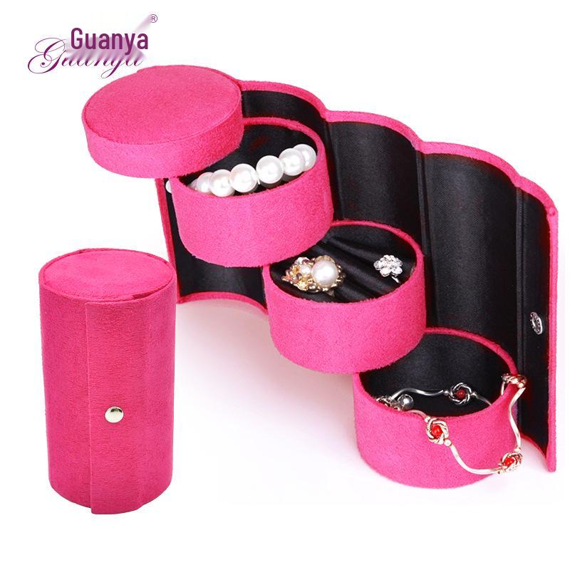 Guanya Portable Women's Jewelry Box - Simple, Ancient Style for Earrings and Rings