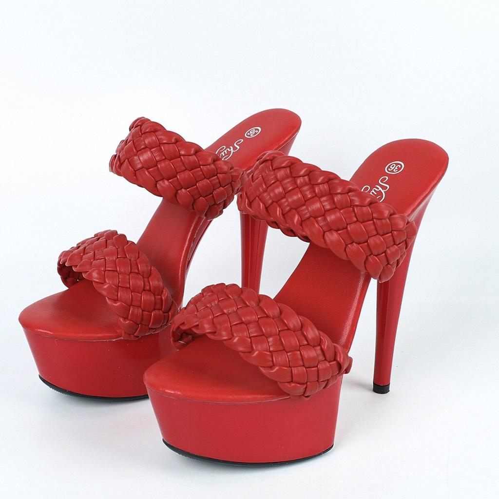 13cm15CM Ultra High Heel Schuhe Dünne Ferse Wasserdichte Plattform Hausschuhe Transparente Kristall Hochzeit Schuhe Bankett LFD-8661-A48