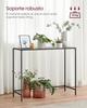 Console table, anteroom table, sofa end, tempered glass top, metal frame, adjustable legs, for living room, anteroom