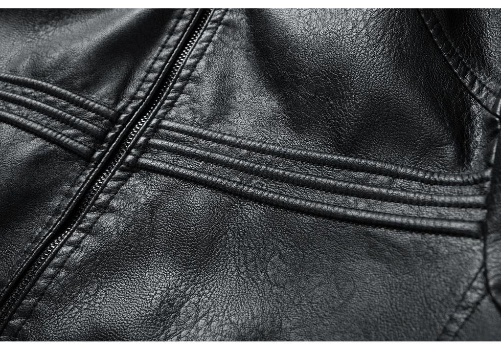 2022 Autumn/Winter Men's Stand Collar Motorcycle Leather Jacket
