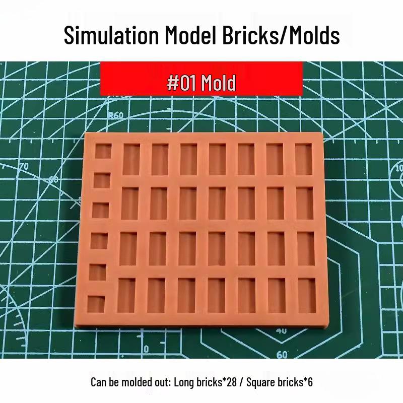 Miniature Building Materials: Red Brick Floor and Wall Tiles, Mold Release, Handmade Micro-Landscape Cement Mini Bricks, Small Houses.