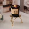 Round Golden Scented Candle Tray, Home Ironwork Decorative Item, Small Candlestick