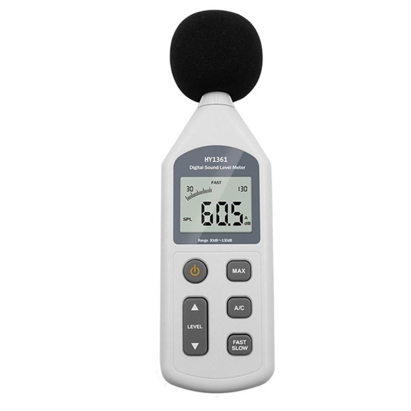 Handheld Decibels Meter Noise Level Tester 30 130dB Weighted with Large LCD Display for Noise Monitoring