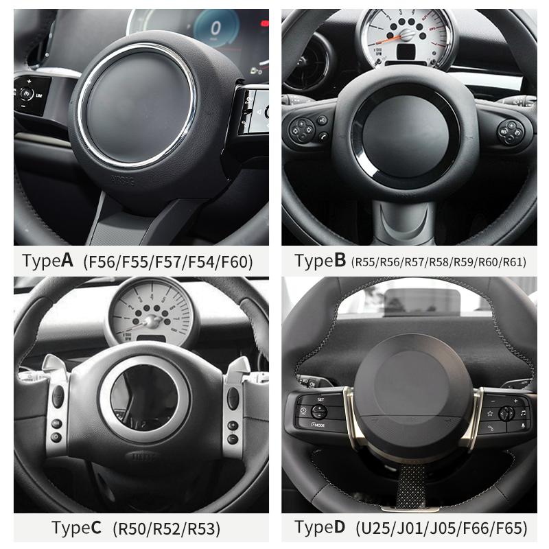 Adesivo per Volante Auto Per Mini Cooper F56 F55 F60 R56 R60 F65 U25 Countryman Adesivi in Pelle PU Accessori Interni Auto