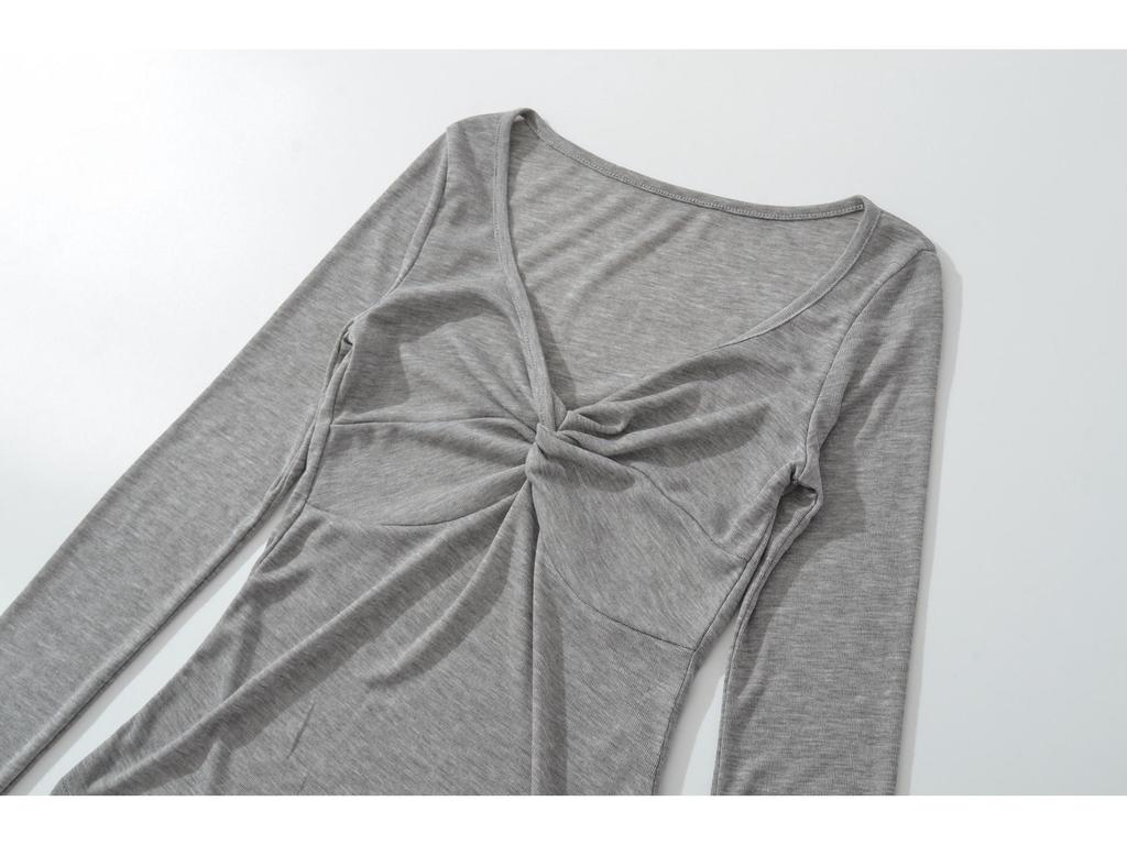 Spicy Girl Slimming Long-Sleeve T-Shirt for Women - 2026 Spring/Autumn Collection