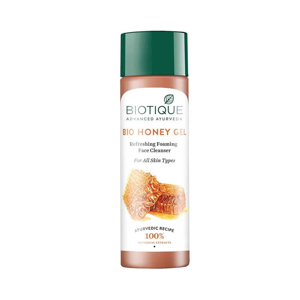 Biotique Honey Gel Soothe & Nourish Foaming Face Cleanser | Gentle Cleansing Formula Enriched With Natural Honey & Botanical Extracts | Leaves Skin