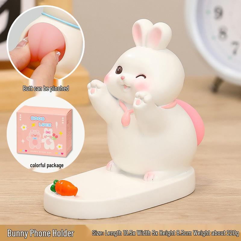 Resin Cartoon Phone Holder - Creative Small Ornament Figure