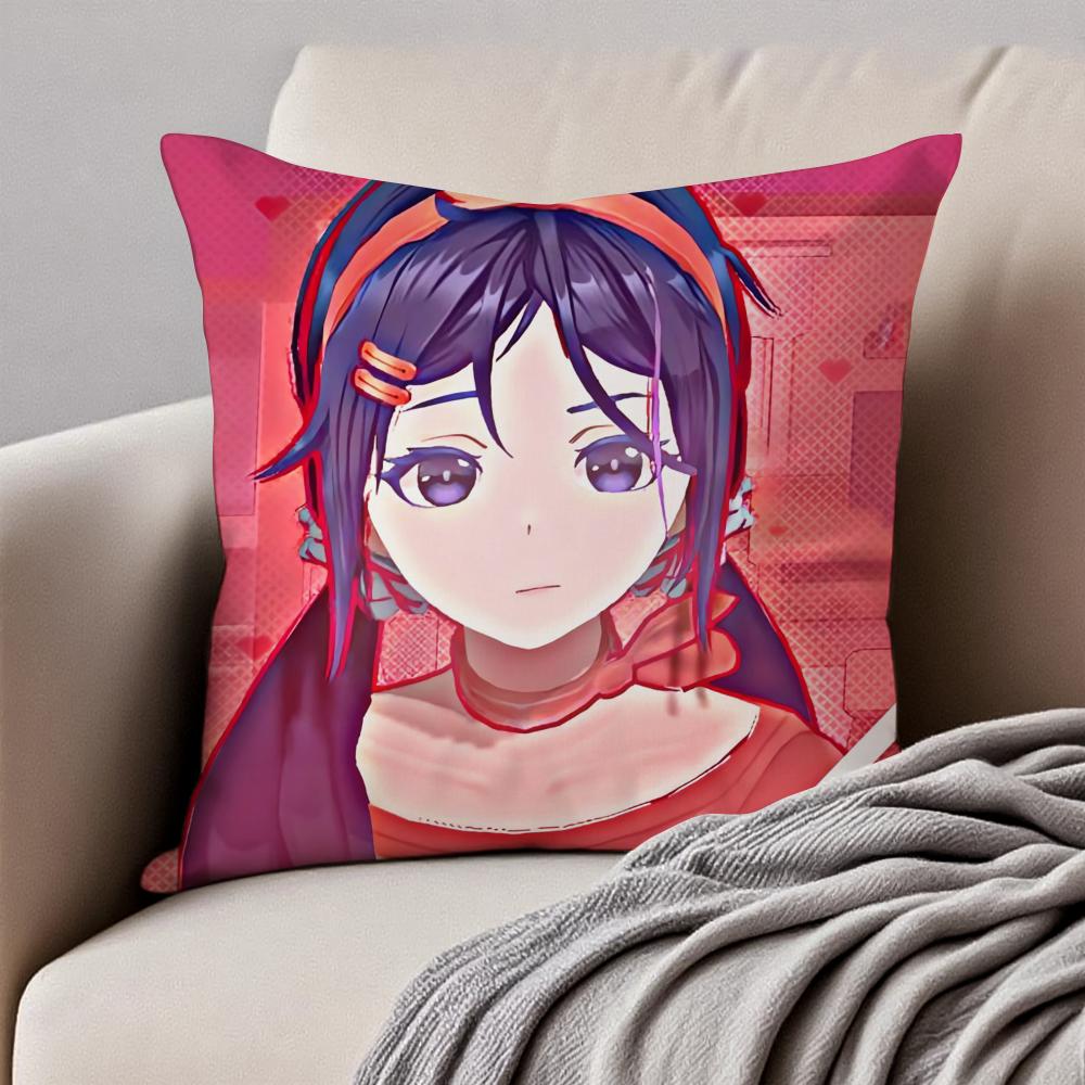 

Cute Japanese Game MMiSide Cushion Cover Pillowcase Antidustmite Invisible Zipper Short Plush Sofa Cushion 30X30cm