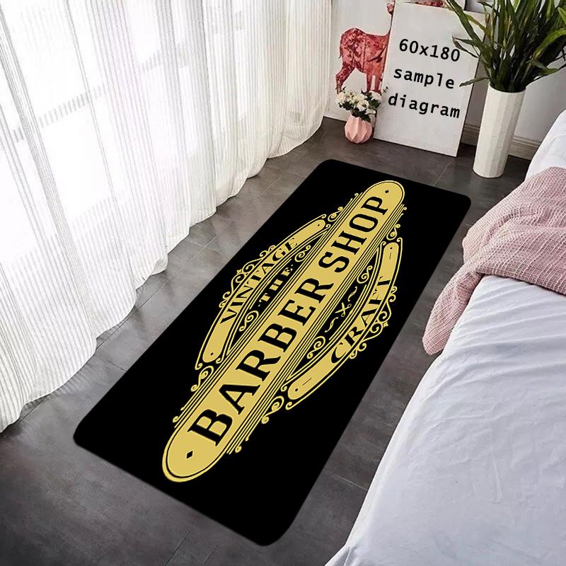 Doormat Flannel Barber Shop Salon Floor Mat Indoor Foot Rug Bedside Mats Kitchen Corridor Absorbent Carpet Ideal Balcony Decor
