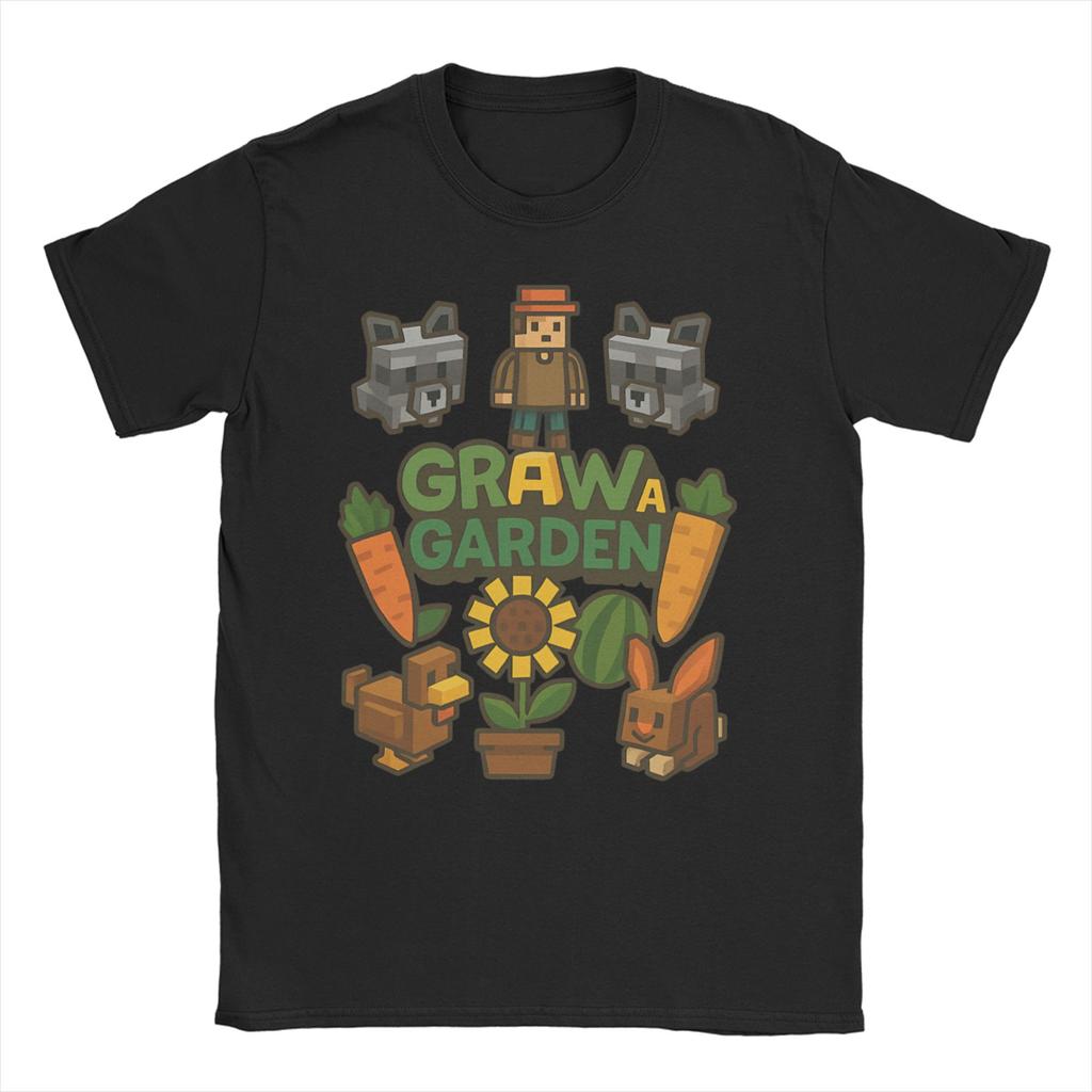 Unisex Women Funny Game Eat Sleep Grow A Garden Repeat Gamer T Shirts 100 Cotton Clothes O Neck Tee Shirt Plus Size TShirts