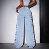 Casual All-matching Hot Print Ins Washed High Waist Butterfly Design Jeans