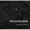 2025 Men's Plus Size Camouflage Leather Down Jacket with Lapel - Trendy Warm Winter Outerwear