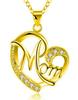 High-End Heart-Shaped Mom Necklace with Rhinestone Pendant - Perfect Mother's Day Jewelry