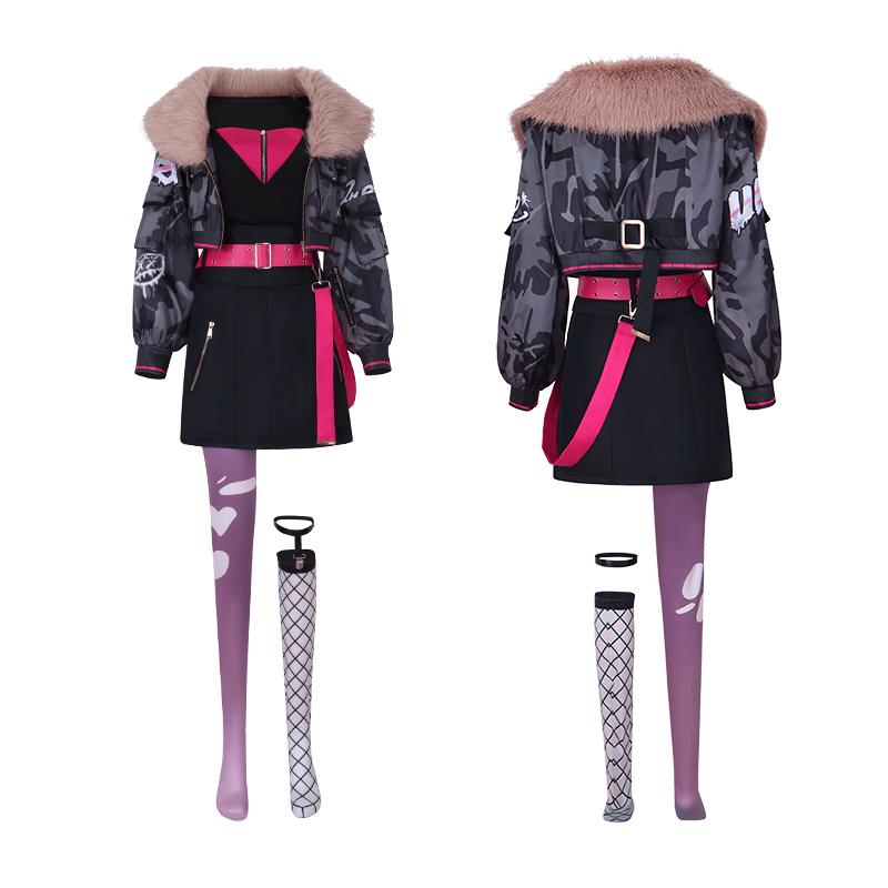Anime Game Project Sekai Colorful Stage! Ultra Cc School Uniform Daily Wear Coat +skirt+ Belt Cosplay Costume