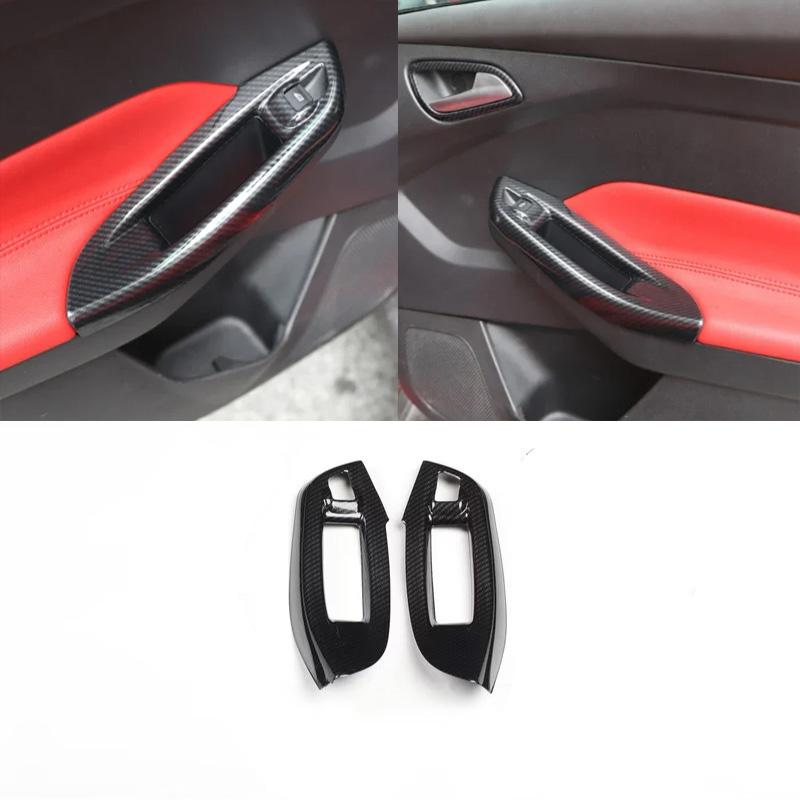 RHD For Ford Focus MK3 2012  ABS Carbon Fiber interior Decoration Accessories door amrest window rise gear  A/C control panle