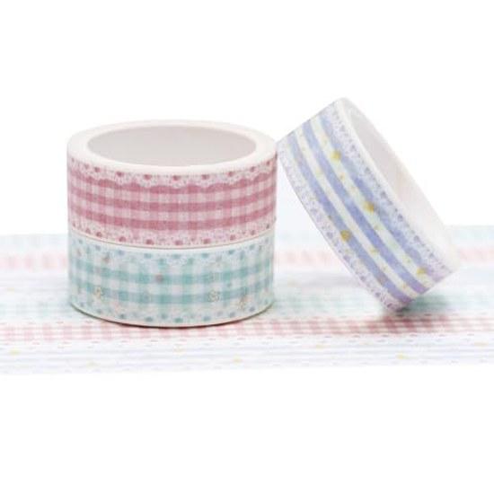 YUBBAEX Volume 3 Masking Tape Japanese Style Print Super Cute Thin Gift Wrapping DIY Crafts Notebook Decoration (Lace Pattern)