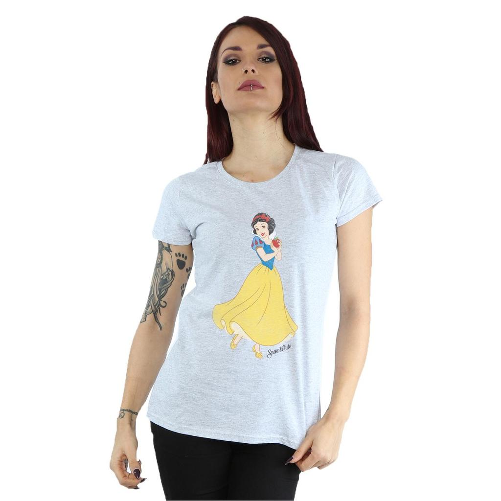 Disney Princess Klassisches schneeweißes Baumwoll-T-Shirt für Damen