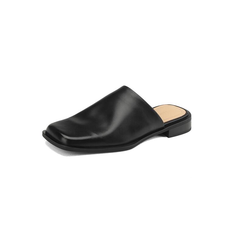 Fashion 2025 Summer Women Shoes Mules Shoes for Women Square Toe Slippers Women Chunky Heel Cover Toe Slippers Shoes Zapatos De Mujer