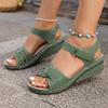 2022 Plus Size Peep Toe Velcro Sandals - Women's Casual Roman Style