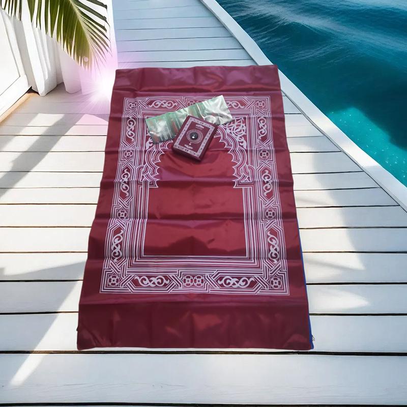 1PC Pilger-Gebetsteppich Ramadan-Geschenk Reise-Gebetsteppich Tragbarer Polyester Muslimischer wasserdichter Gebetsteppich 5 Farben