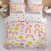 Colorful Rainbow Duvet Cover Microfiber Bedding Set,Print Colorful Rainbow Duvet Quilt Cover And Pillowcase With Zipper Closure