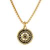 Vintage Compass Pendant Necklace Stainless Steel Disc Necklaces Gold Plated Anti Tarnish Chain Pendants  ALN25123178