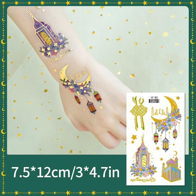 Ramadan Decorations  Ramadan Stickers Temporary Tattoo Sticker Muslim Party Supplies Ramadan Mubarak Accessories