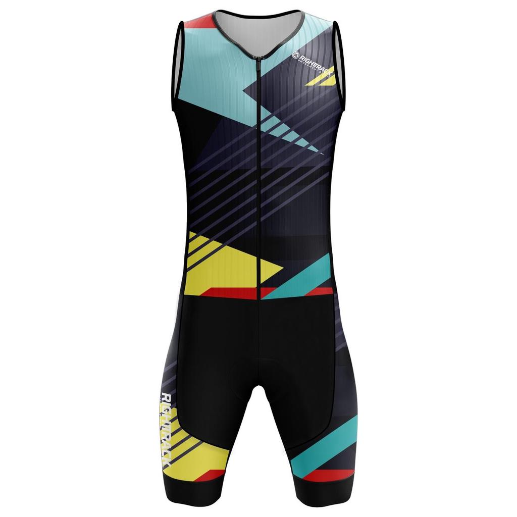 Pro Triathlon Trisuit Unisex Sleeveless Training Clothing Colorful Skinsuit Cycling Running Apparel Summer Breathable Cycling Suit Set