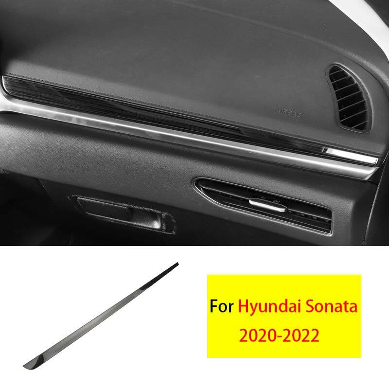 For Hyundai Sonata 2020-2022 Black Titanium Middle Console Dashboard Strip Trim