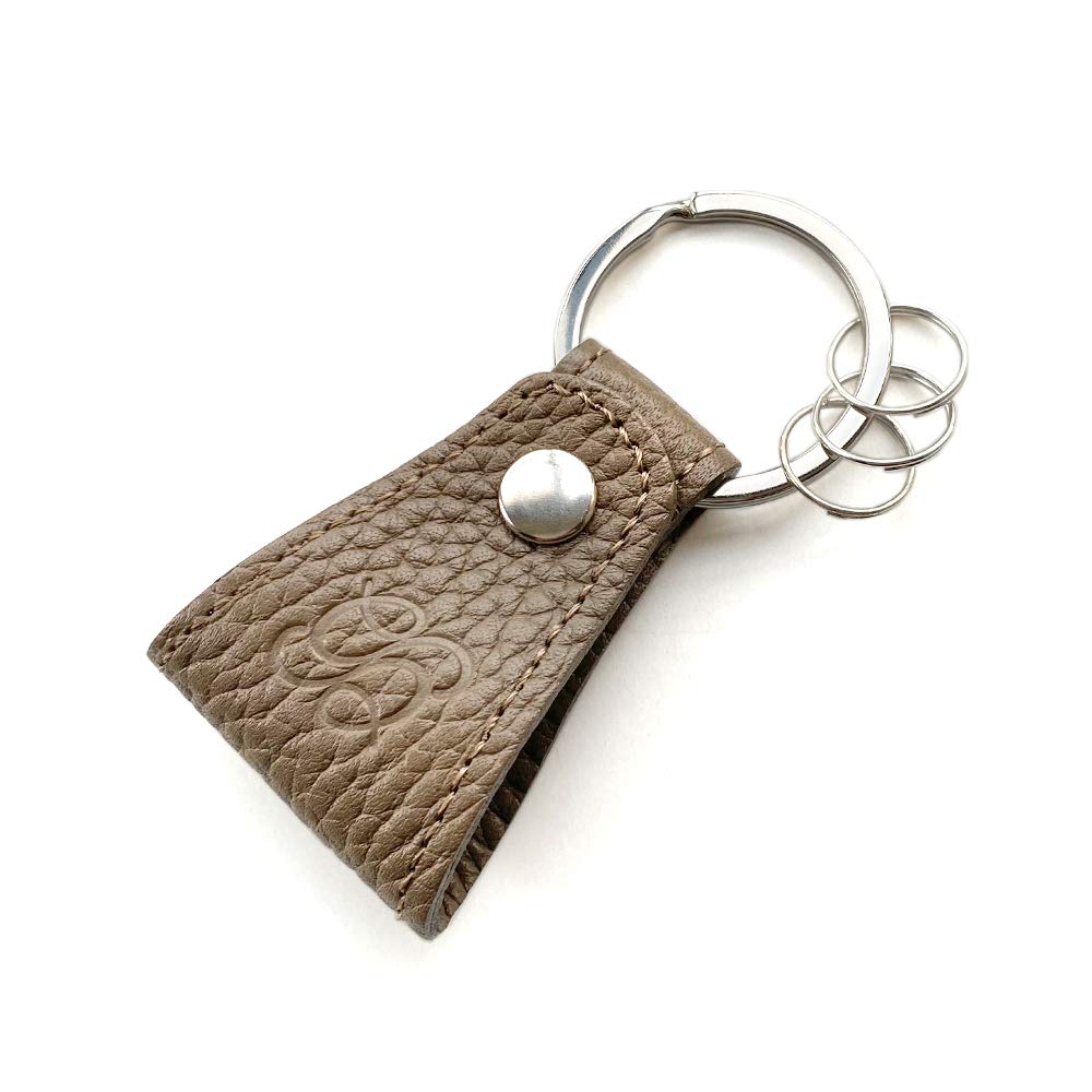 

Gratia Key Ring, Stylish and Cute, Genuine Shrink Embossed Leather, Made in Japan, G014KH (Khaki)