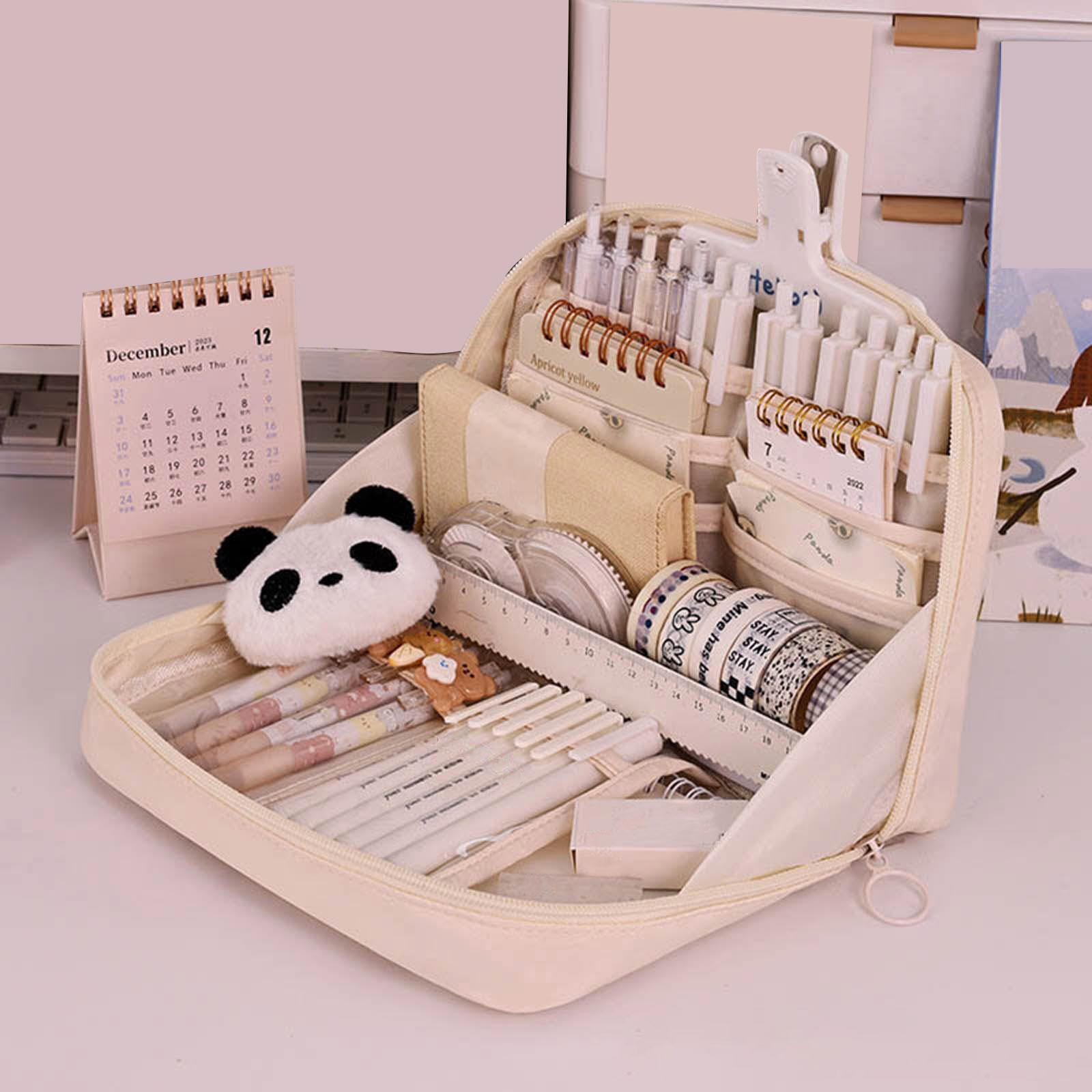 

School Season Pencil Case Primary School Advanced Sense 2025 Female High Appearance Level 12 Layer Pen Bag Large Capacity Dirty бежевый